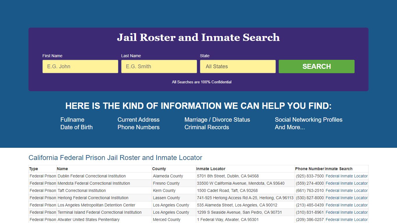 Jail Roster and Inmate Locator in California Search Online